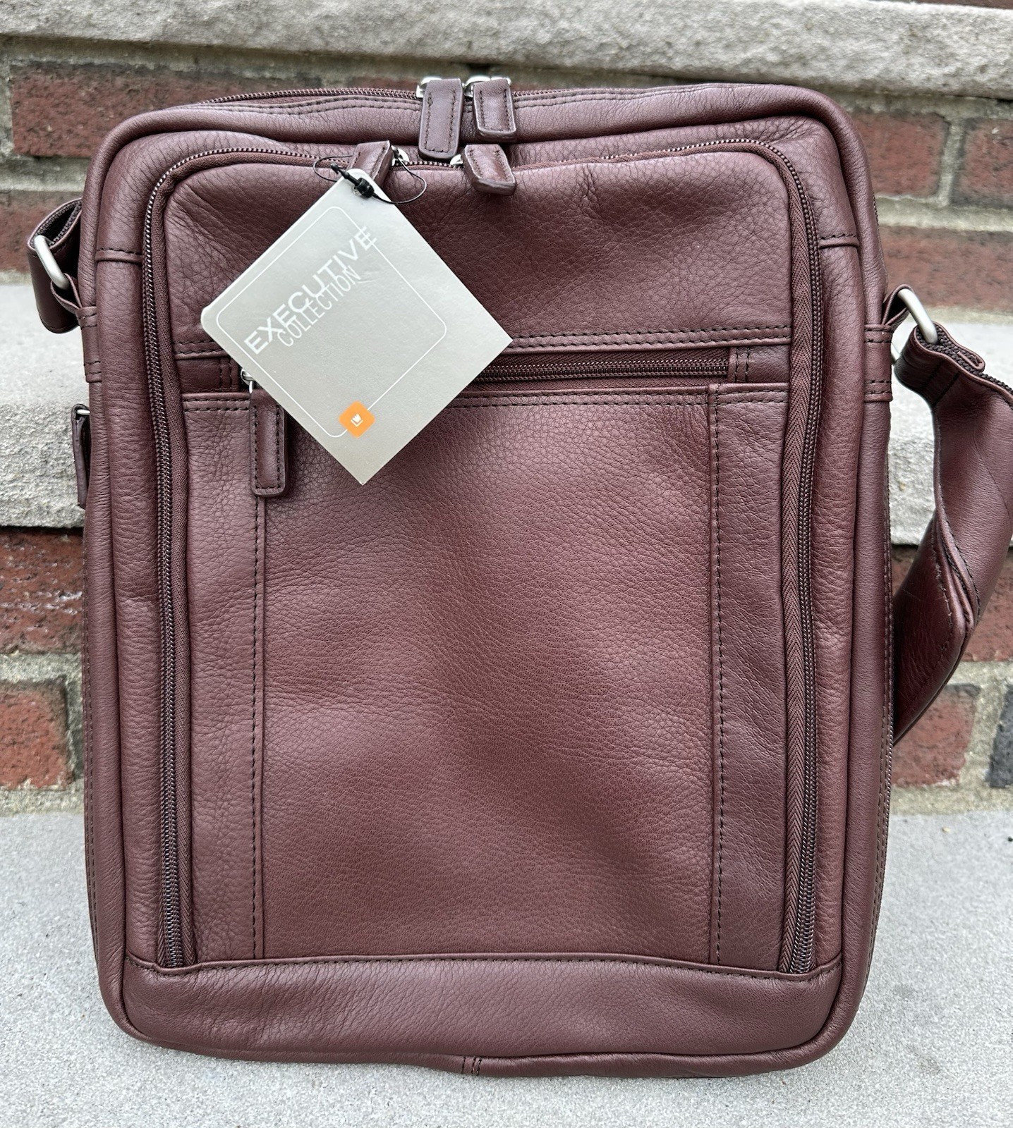 WILSONS LEATHER El Portal Executive Burgundy Leather NEW Shoulder Bag Men’s