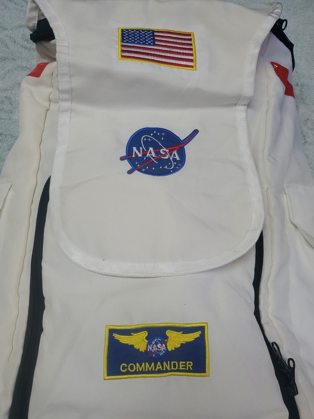 Aeromax Jr. Astronaut Backpack, White, with NASA patches