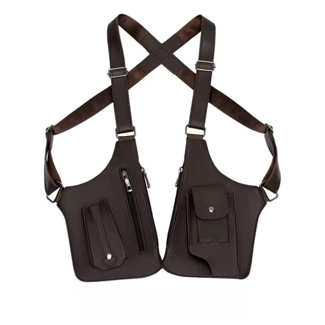Adjustable Anti-Theft Underarm Shoulder Bag PU Leather Wallet Holster Bag