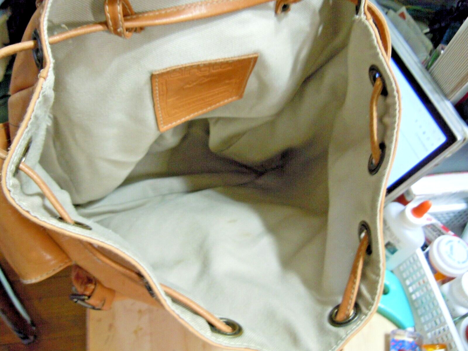 ELLINGTON Vintage Authentic Saddle Brown Leather large Backpack Bag #5