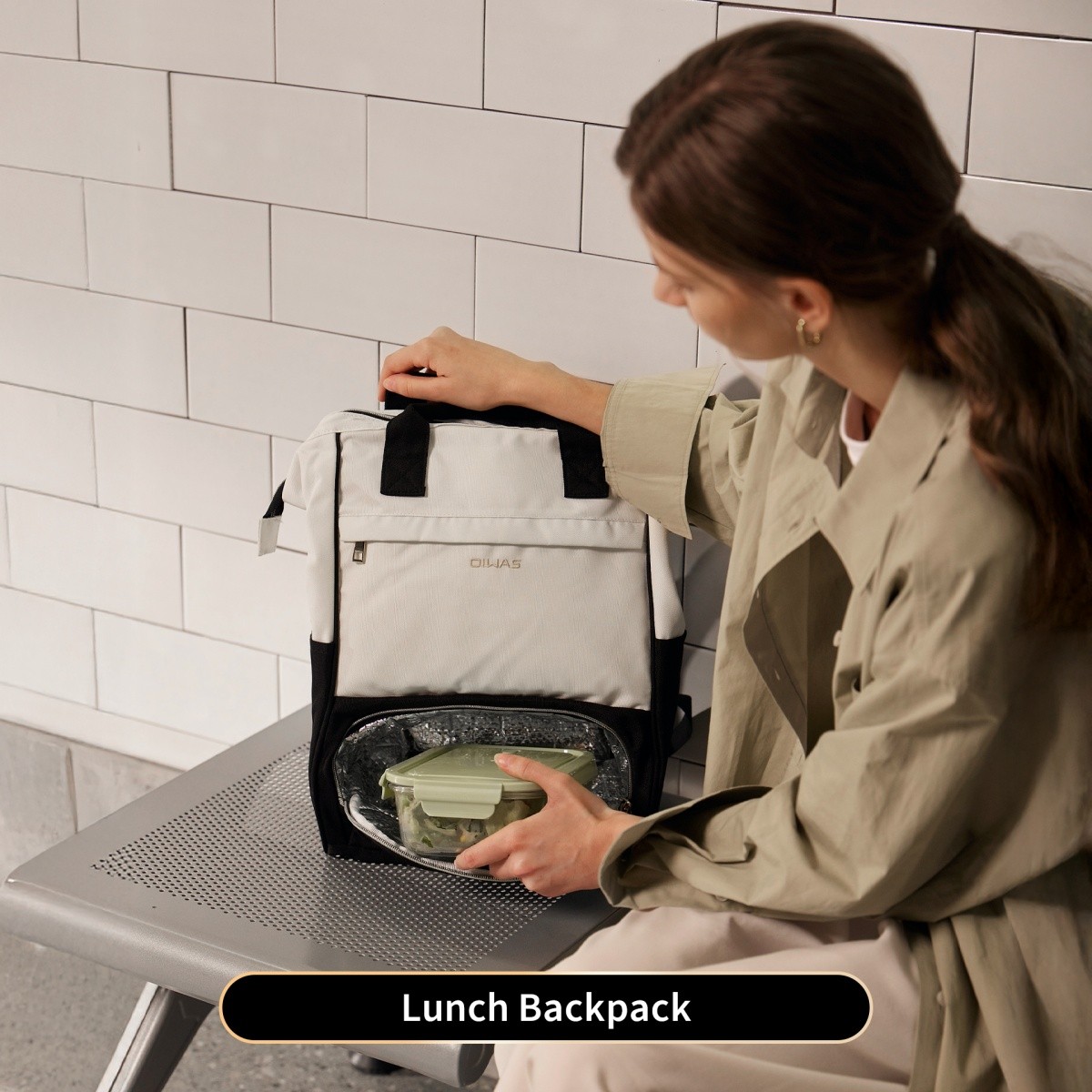 OIWAS Cooler Backpack Insulated Lunch Backpack Women Men 15.6″ Laptop Backpack