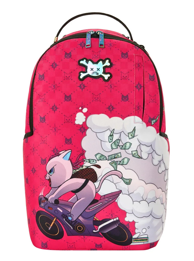 Sprayground Kitty Cash Speed Backpack🔥New Black/Pink Bookbag Large School Bag