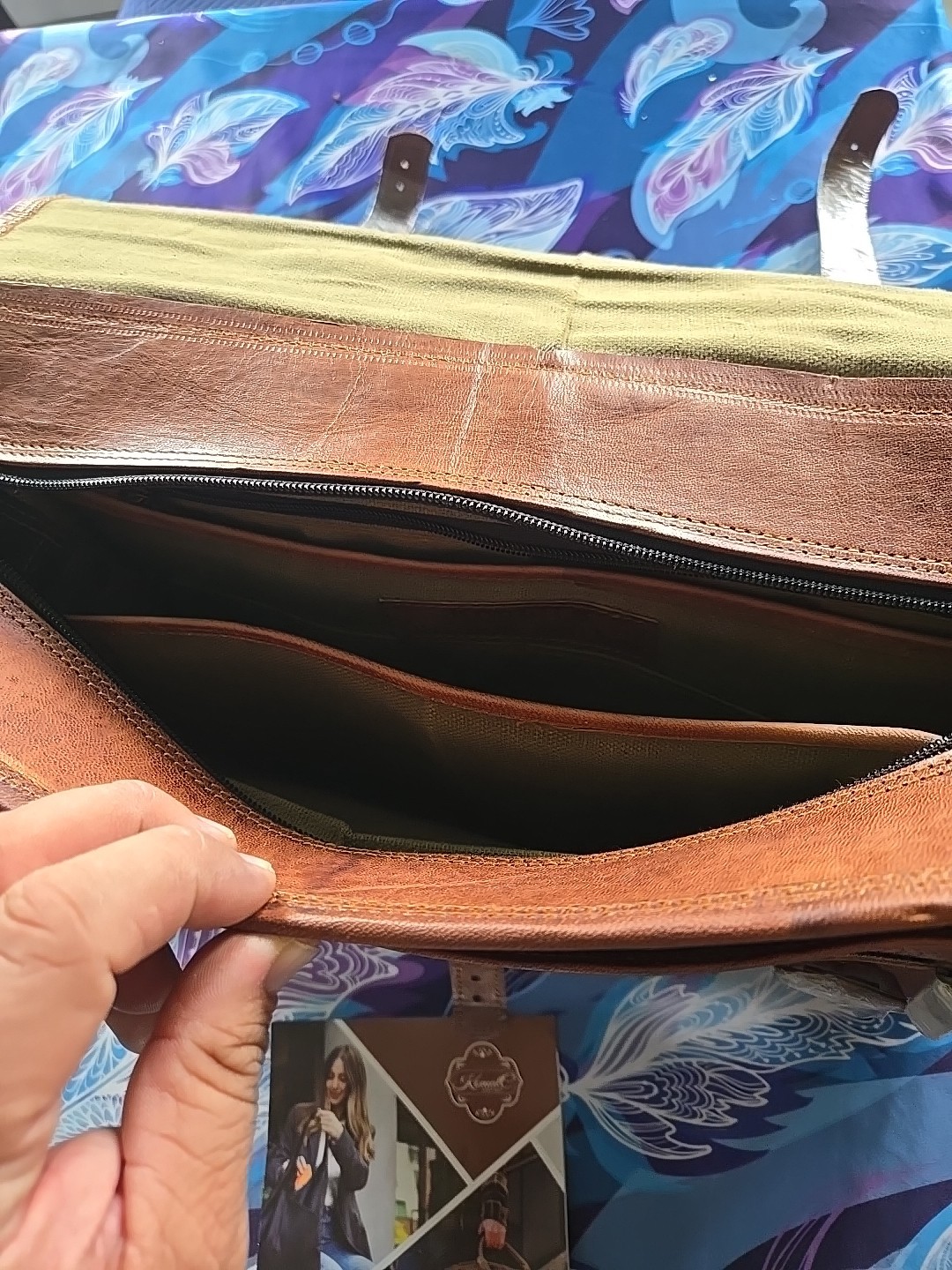 Komal’s Passion Leather Briefcase Crossbody Messenger Bag