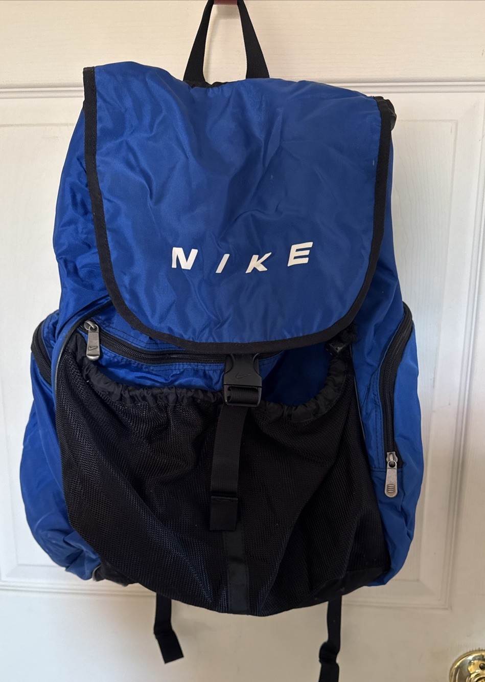 Nike Tech Backpack Vintage Y2K Rucksack Nylon Navy Swoosh Logo 2000s Sportswear