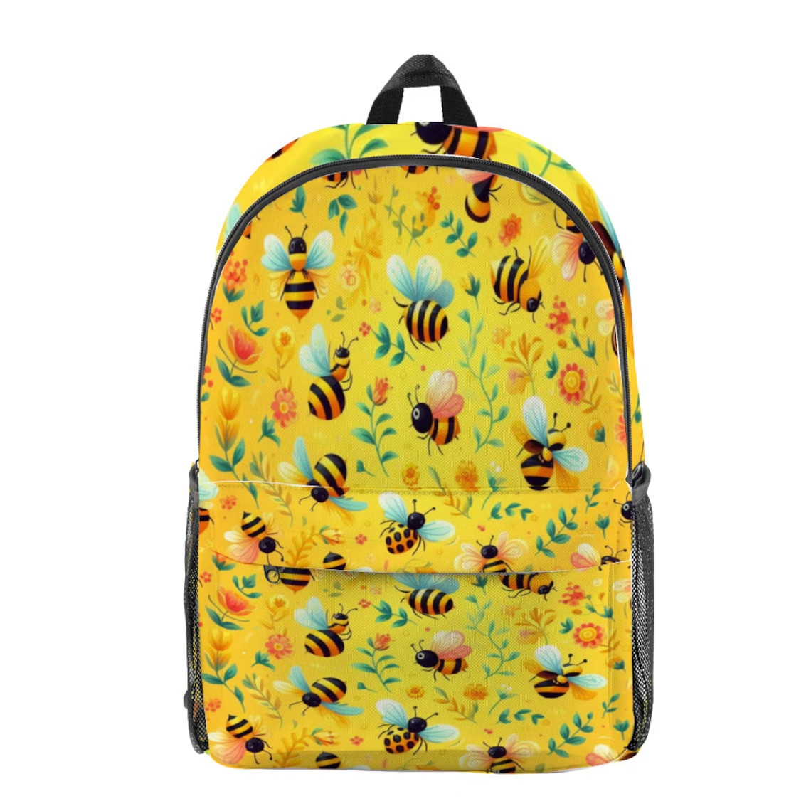 Yellow Gradient Bee Pattern All Over Print Travel Backpack 17.3″ x 10.2″ x 5.9″