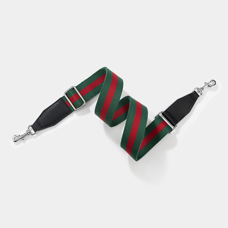 New Crossbody Shoulder Strap Gucci Replacement No Logo Green Red Web Leather