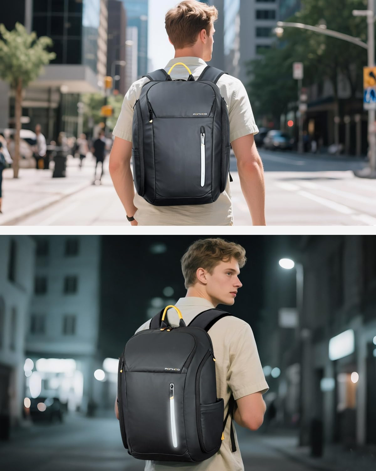 17 Inch Laptop Backpack for Men, Business Travel Anti-Theft Backpack with USB Ch