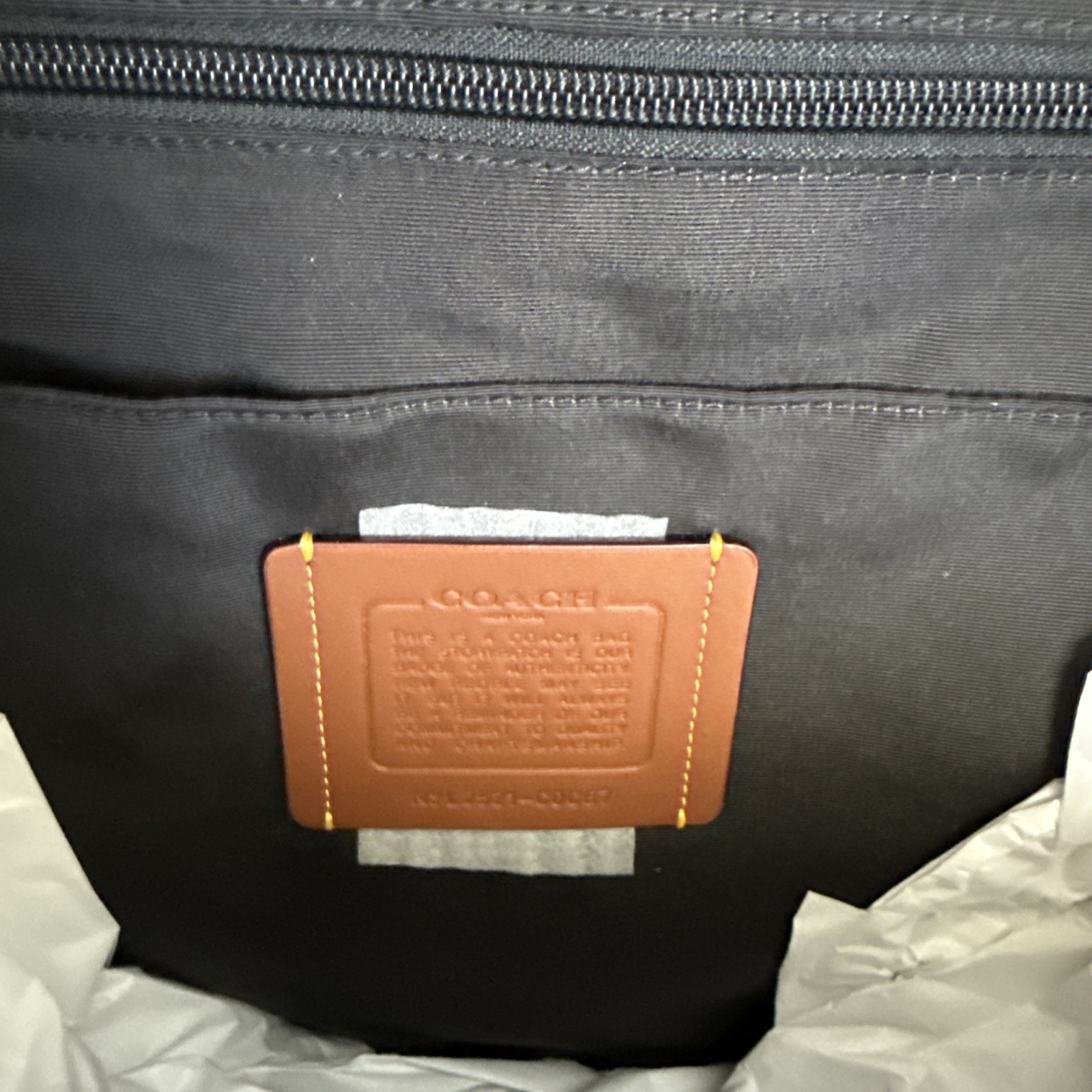 NWT COACH Men’s Ethan Backpack Signature Leather Gunmetal/Maple Brown CDC67