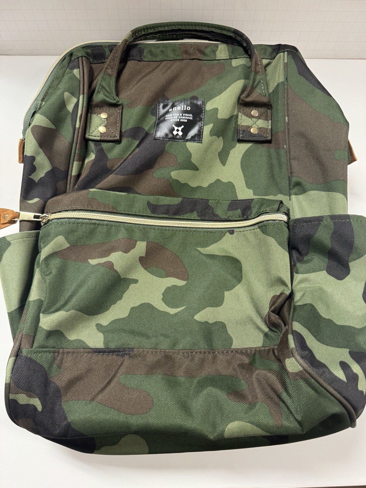 Anello Unisex Backpack Regular Size Camo Canvas Bag