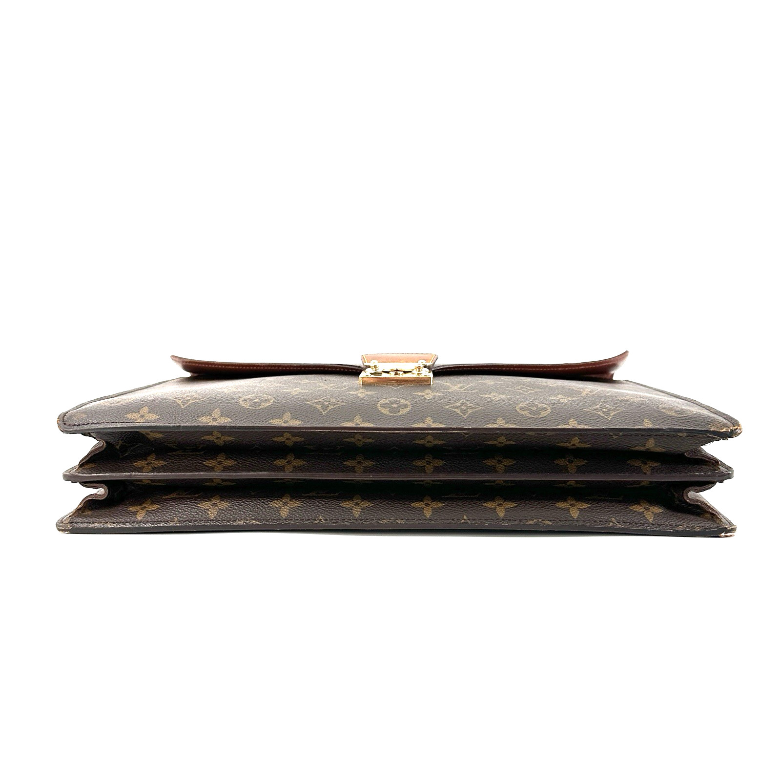 Louis Vuitton Monogram Briefcase Business Bag PVC Brown Authentic