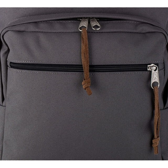 JanSport Right Pack Backpack Color: Graphite Grey Suede Leather Bottom ORIGINAL