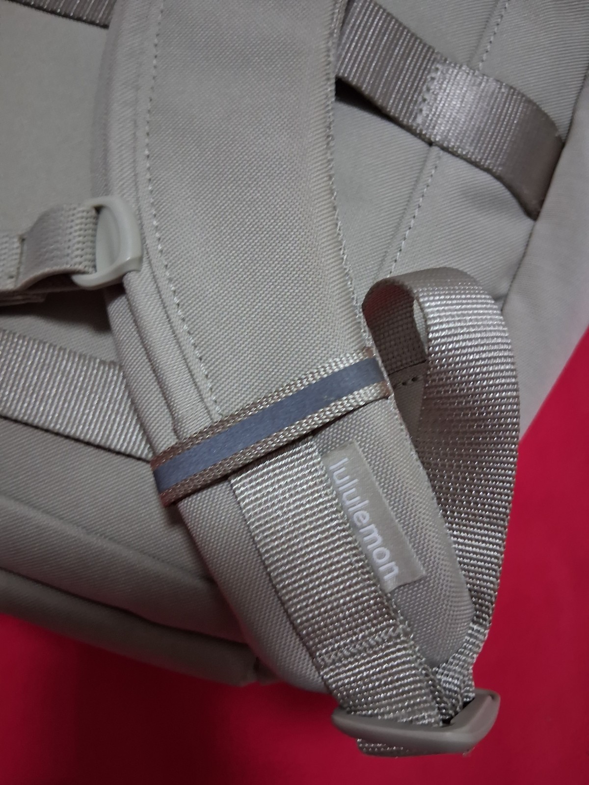 Lululemon Double Zip Backpack 22L Raw Linen/Grey Eucalyptus Back To School