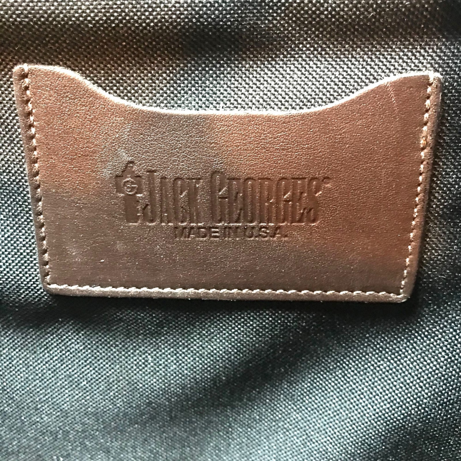 JACK GEORGES Executive Leather Briefcase Messenger Bag Brown Zip Top 16″ USA