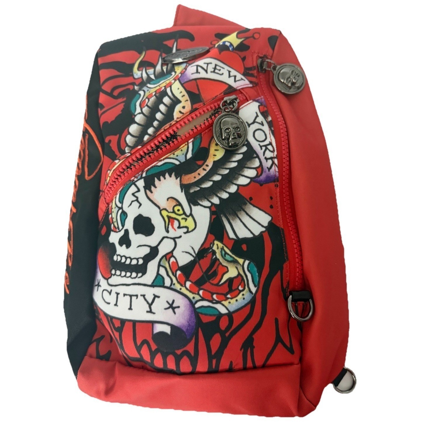 Ed Hardy Unisex’s Skull Eagle Sling Crossbody Backpack Y2K Grunge New