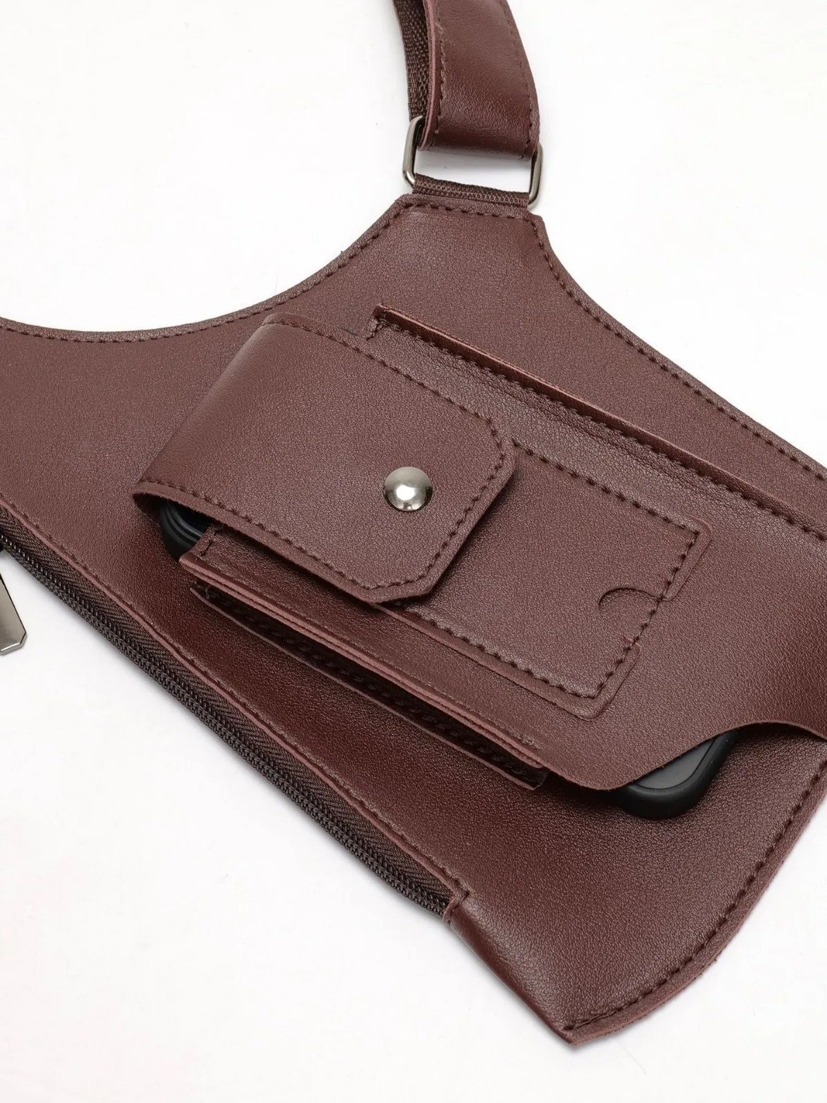 Adjustable Anti-Theft Underarm Shoulder Bag PU Leather Wallet Holster Bag