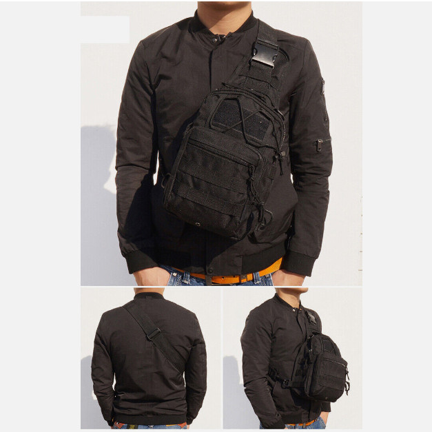 Mens Backpack Tactical Sling Shoulder Bag Molle Travel Chest Pack Outdoor Hiking