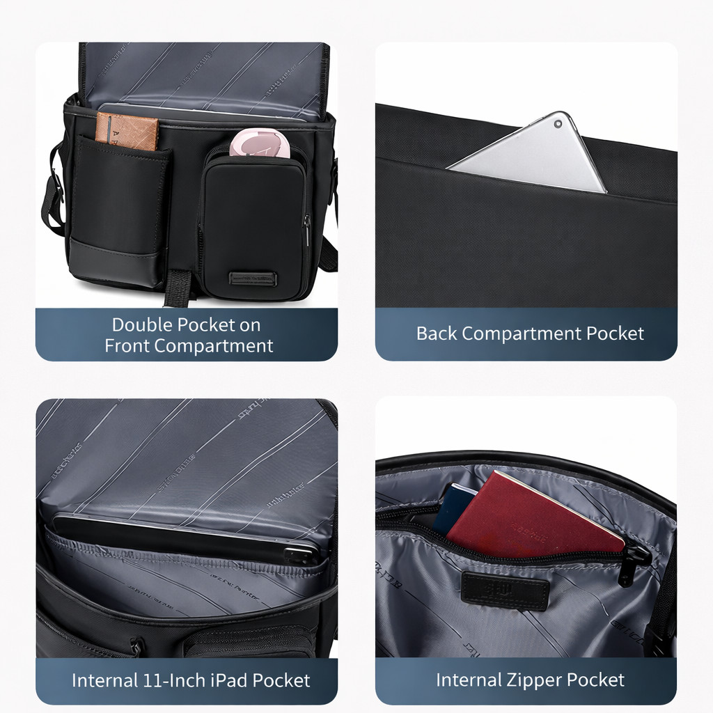 Arctic Hunter Men’s Waterproof Messenger Crossbody Bag–Stylish Work & Travel Bag