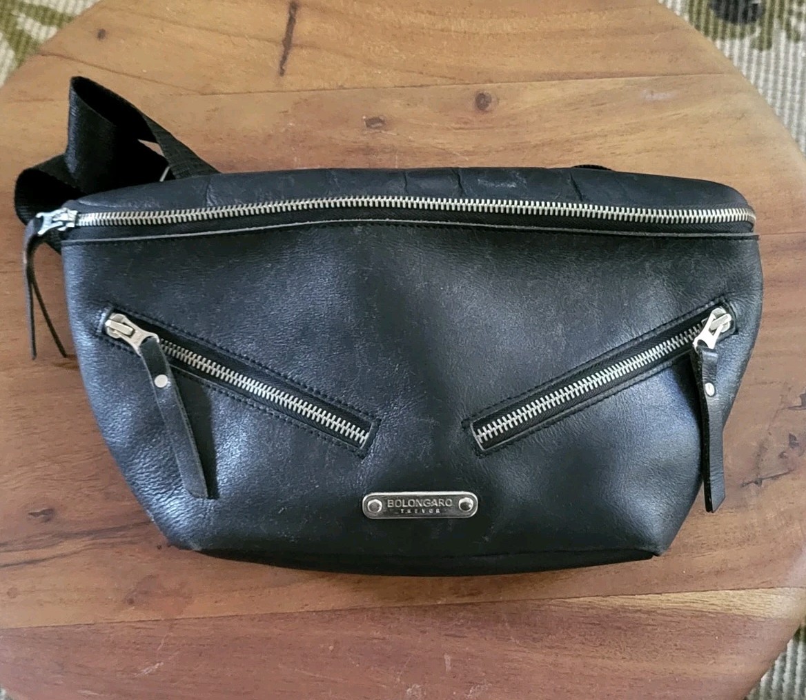 Bolongaro Trevor 100% Cow Leather Bum Bag Waist/Hip Pack, Black – London Fashion