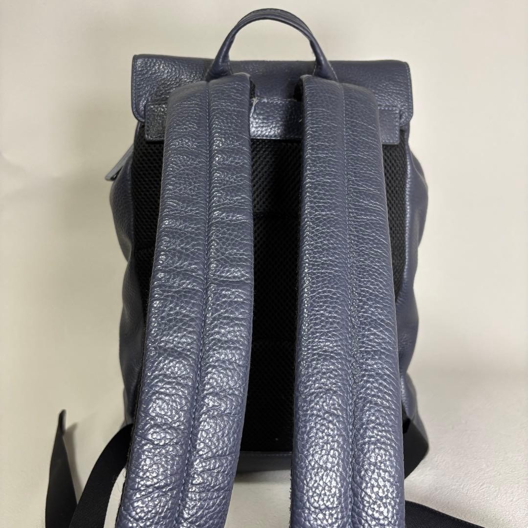 Coach C4134 Leather Drawstring Backpack Navy 33cm From Japan