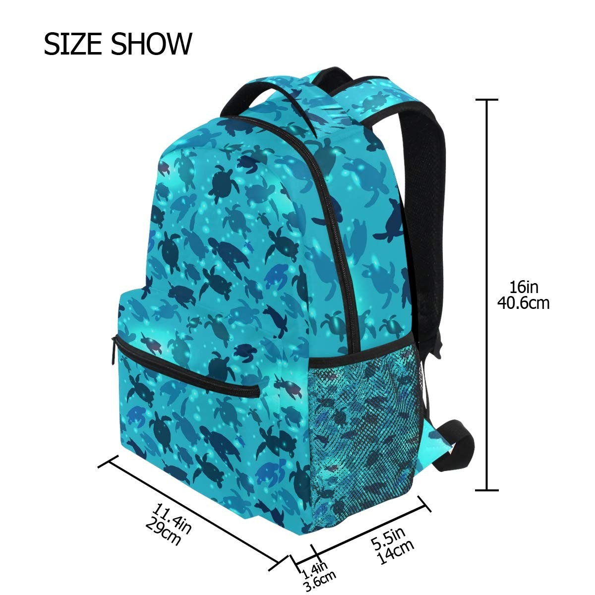 Sea Turtle Laptop Backpack Waterproof College Students Bookbags Middle School…
