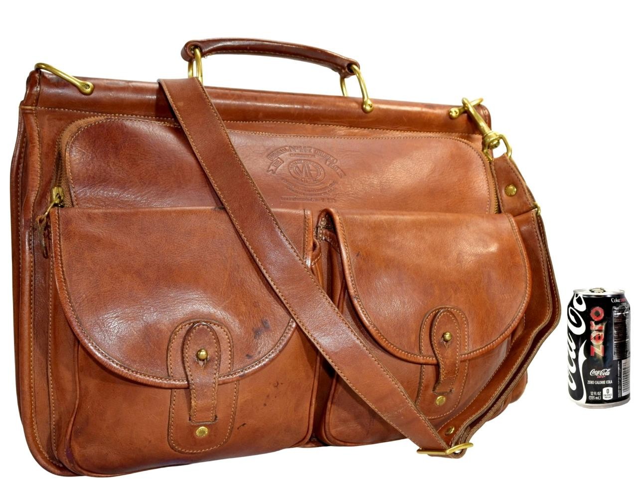 $2675 Vintage Ghurka Marley Hodgson No 147 GARRISON Chestnut Vintage Leather Bag