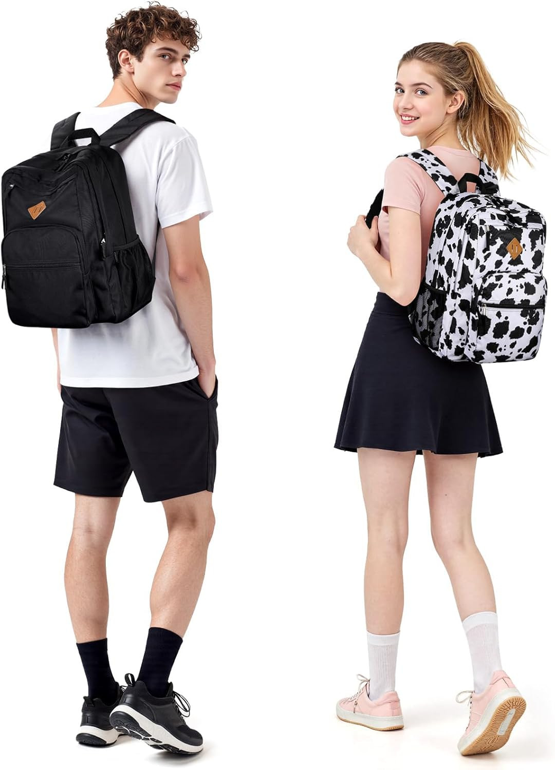 26L Black Backpack for School, College, and Travel: Water Resistant Bookbag with