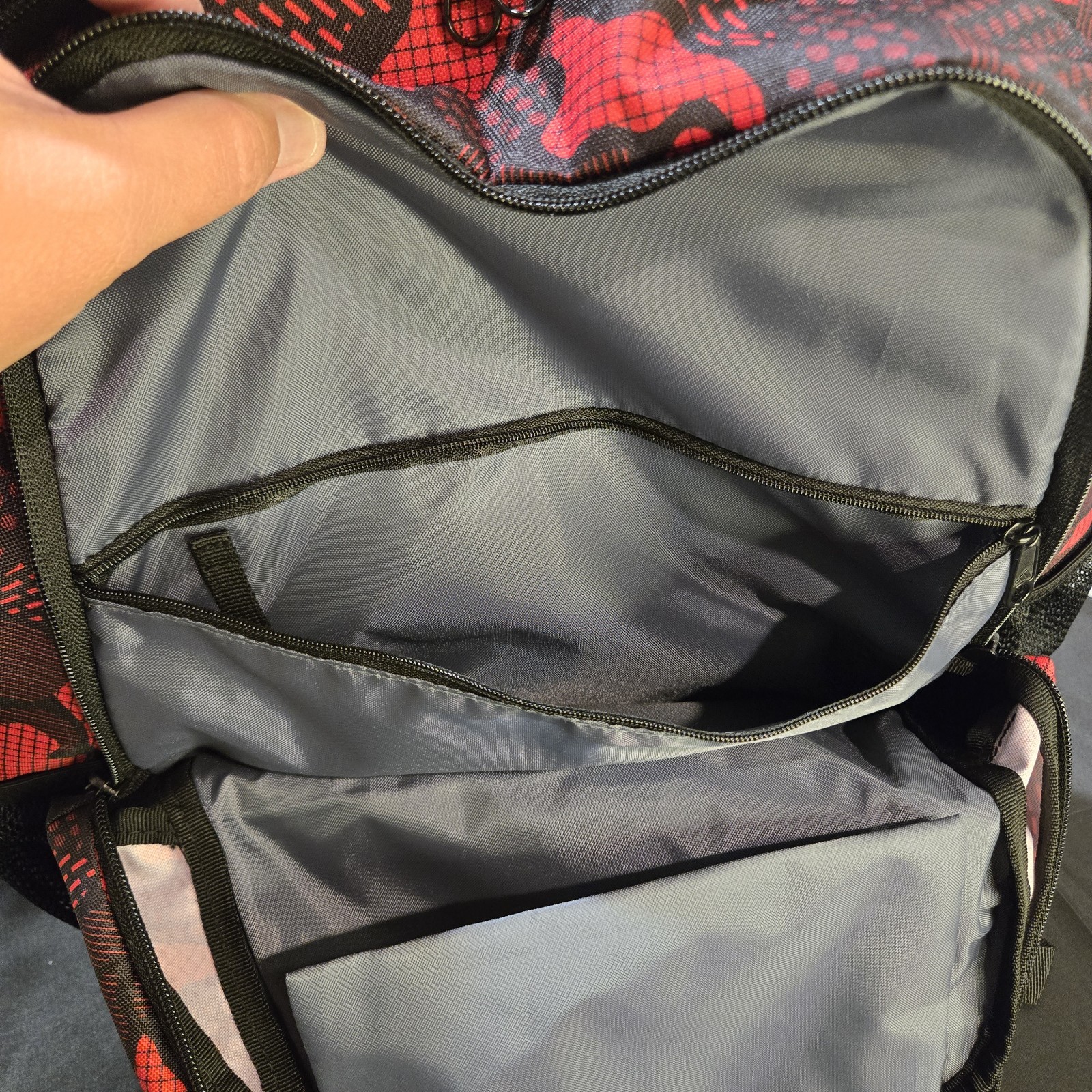 NEW Adidas Fundare Backpack Red Black Camo Multi Pocket Laptop School Travel Bag