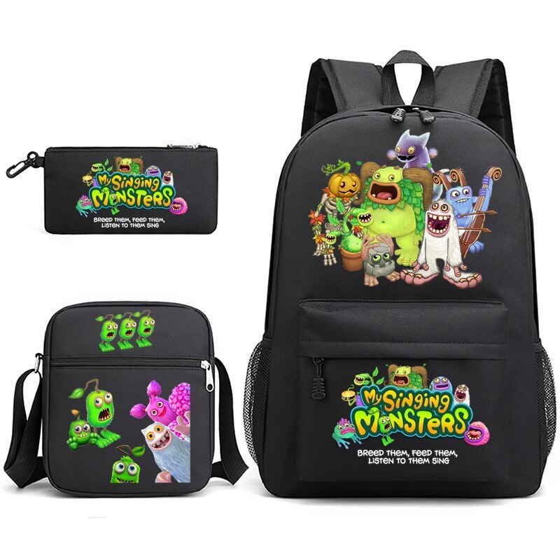 My Singing Monsters Backpack Satchel Shoulder Bag Pencil Case 3pcs kid gift