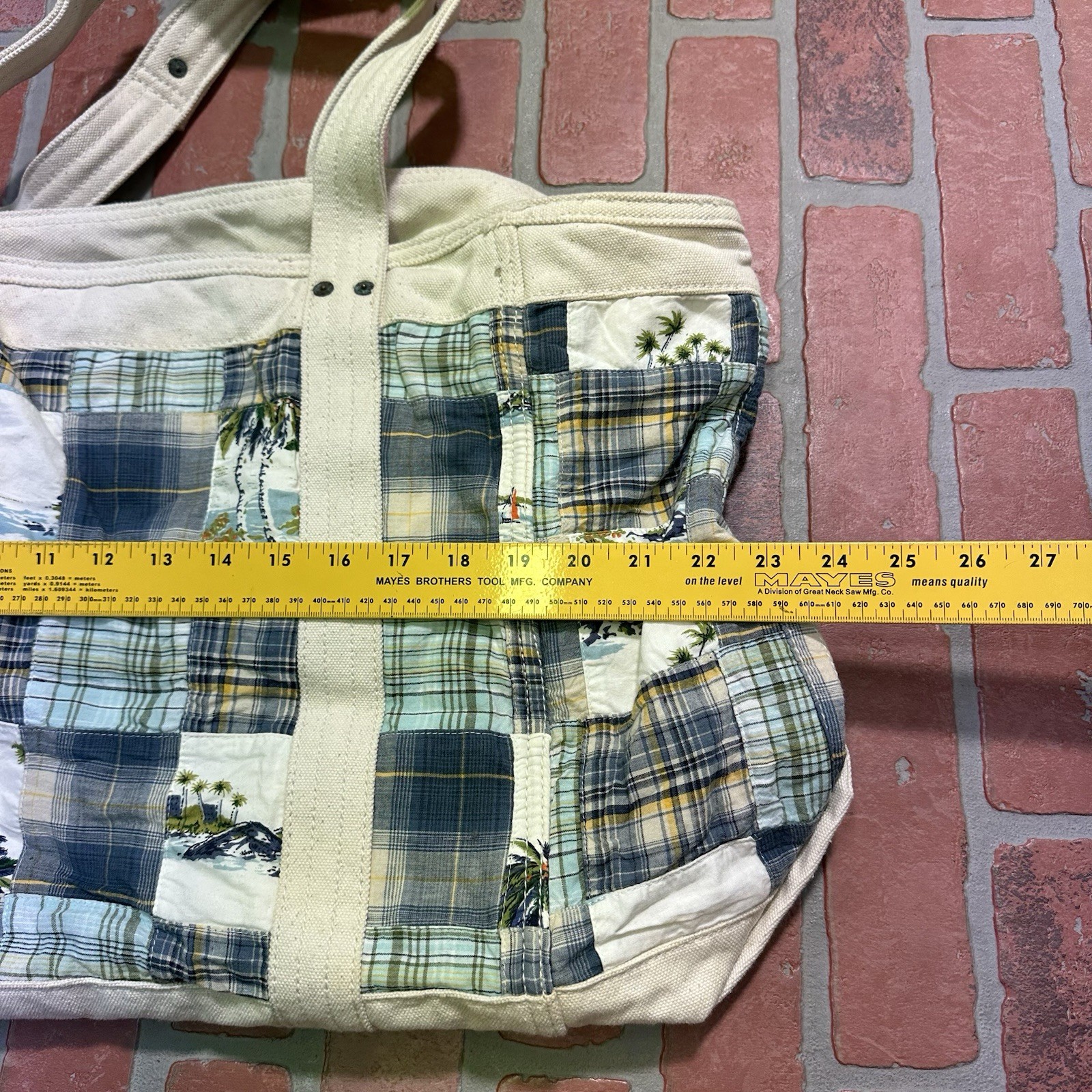 J CREW BEACH CANVAS PATCHWORK DUFFLE BAG HEAVYWEIGHT DURABLE LARGE TOTE (7)