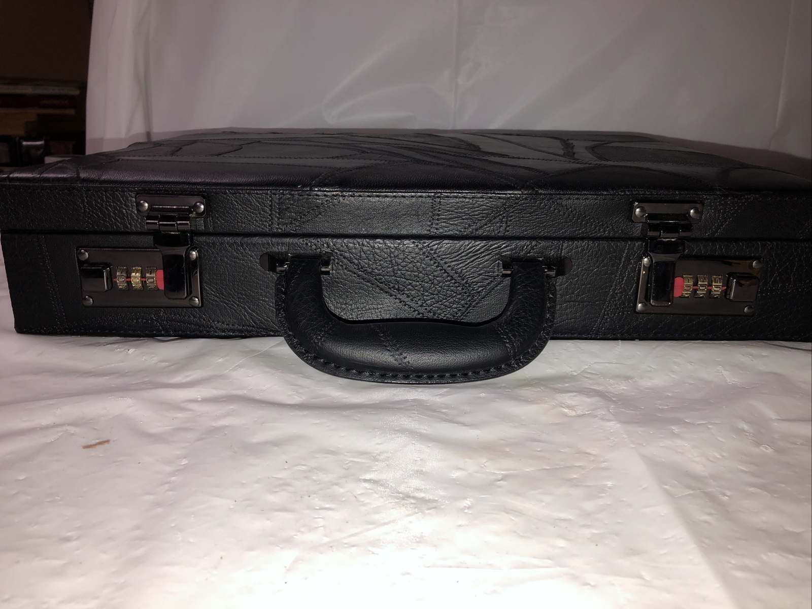 Black Briefcase Designer W/ Locks 12.5×17.5” Attaché Working Unused