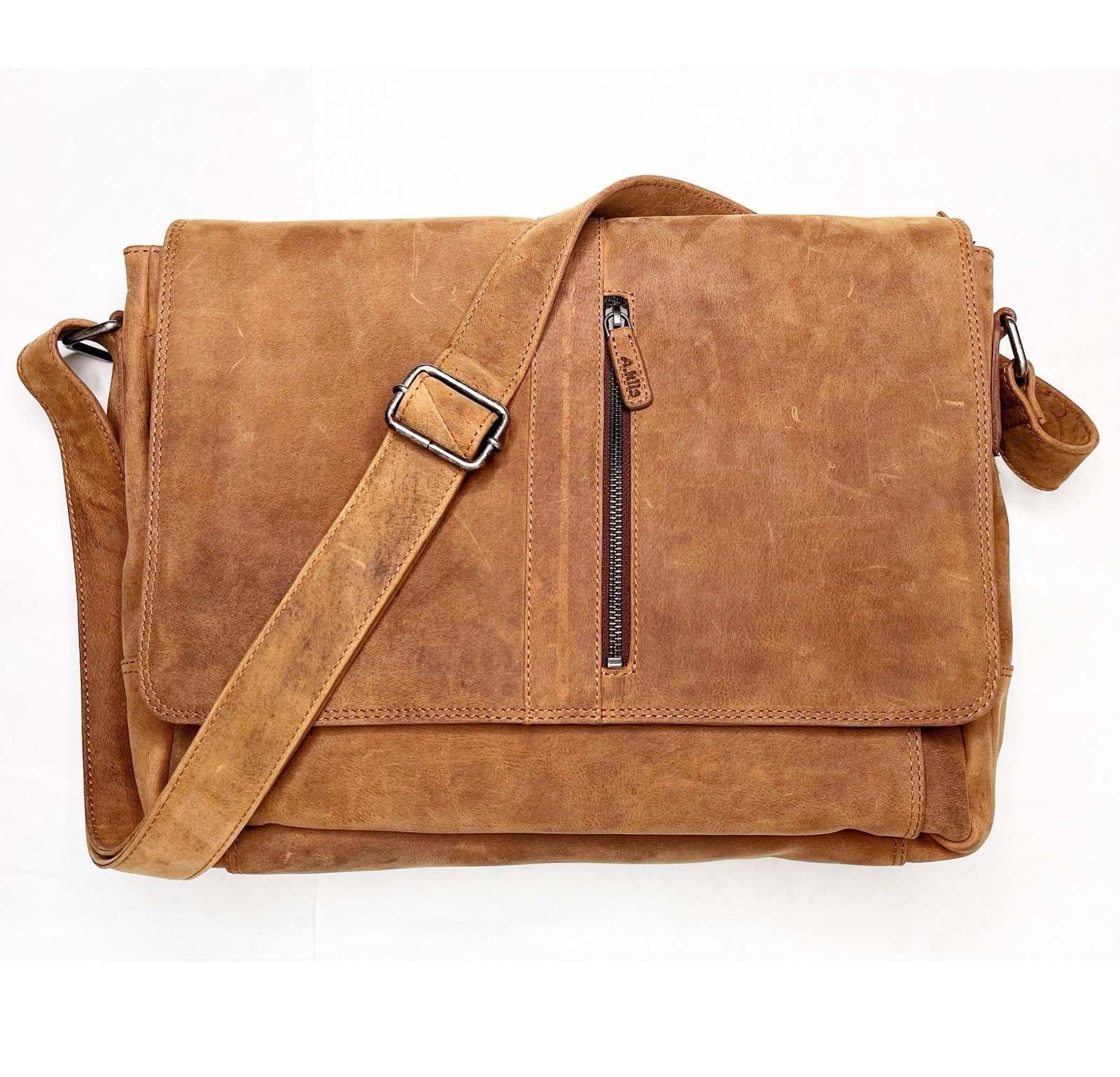 【EUC!】Adrian Klis ❖ Bison Leather Messenger Bag 🇨🇦Handcrafted in Canada -Brown