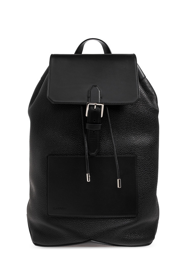 Lanvin – Men – Leather backpack `Zaino` – Black