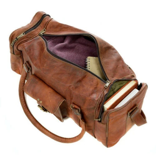 Leather Bag Travel Duffel Vintage Gym Genuine Men Overnight Luggage Handmade Men