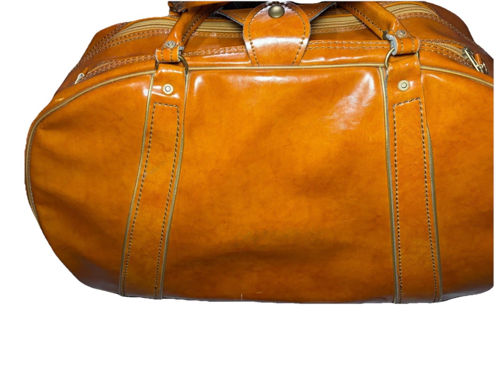 Burton MFG CO. Brown BTG Leather Tote Duffle Luggage Bag