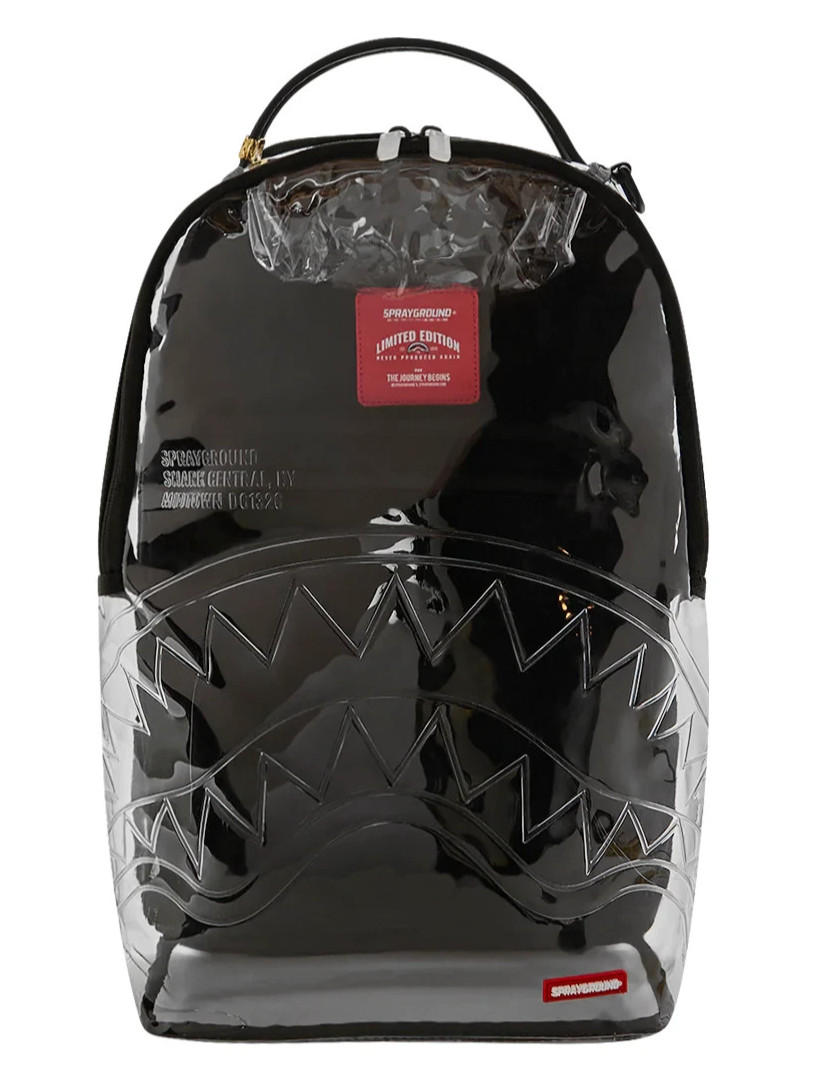 Sprayground Shark Central Clear Backpack🔥New PVC Bookbag Large School Bag