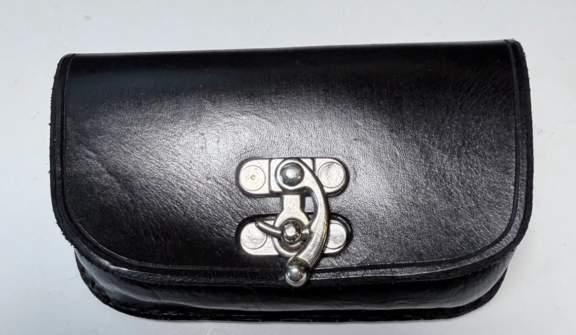 Vintage Lusty Leather Handcrafted Black Belt Pouch Ren Faire Steampunk Biker EDC