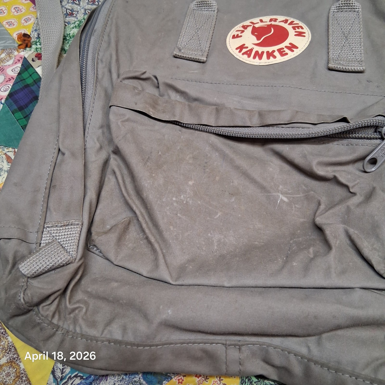 Fjallraven Kanken Backpack Classic Gray Distressed Made in Sweden