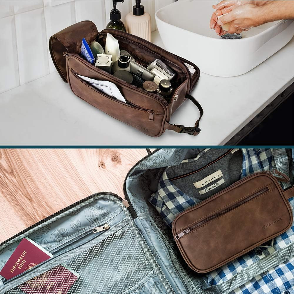Toiletry Bag for Men, Travel Essentials Shaving Dopp Kit, Mens Travel