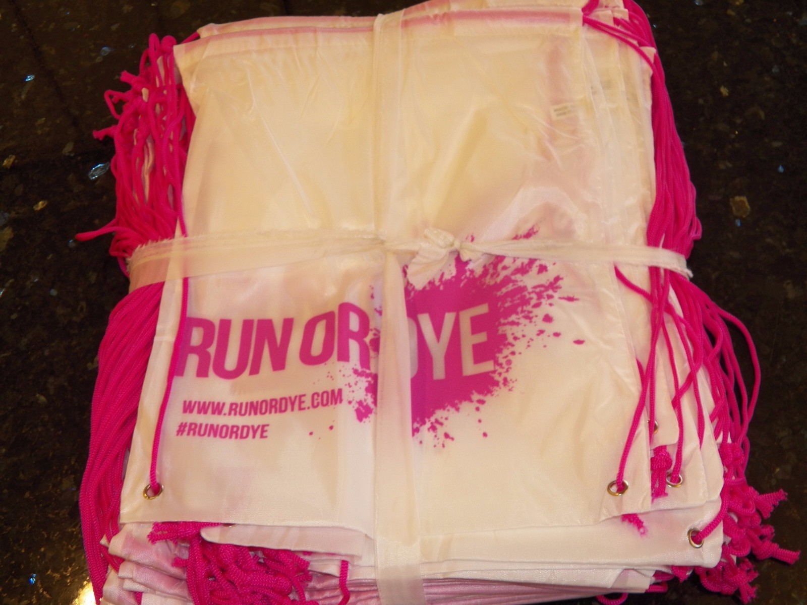 LOT of 100 Pink Drawstring Backpack Beach School Camp Bag Cinch Swim Dance Tote