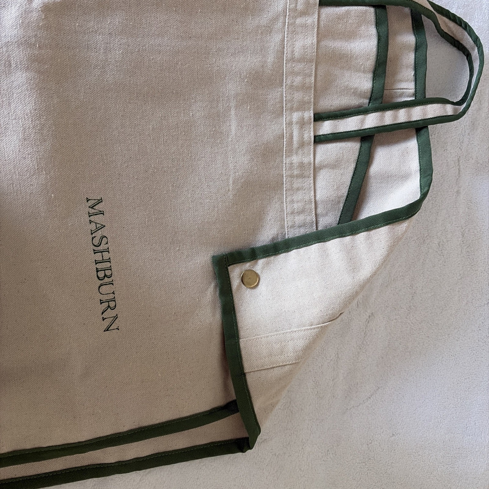 Sid Mashburn Garment Bag Folding Canvas Suit Travel Bag Green
