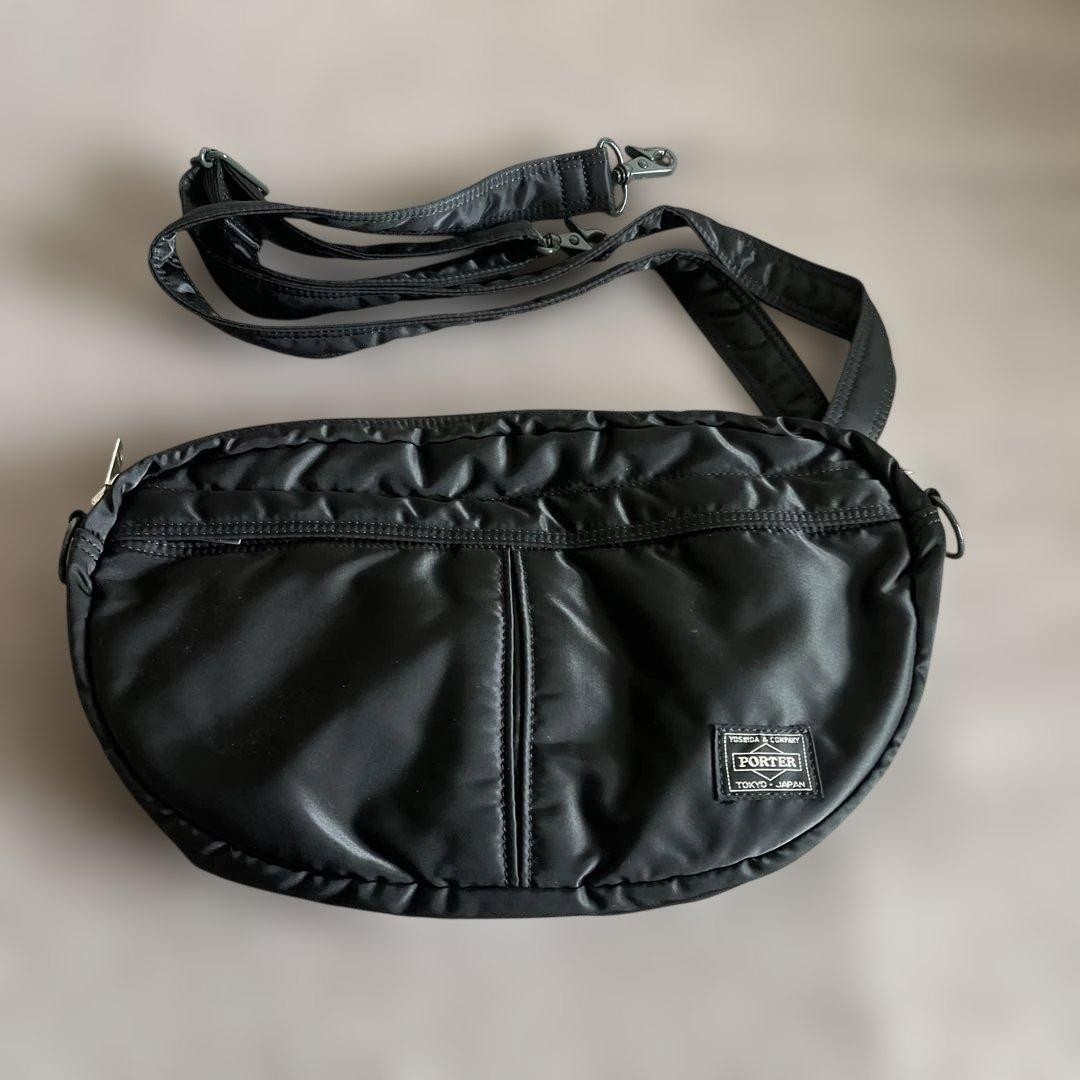 Authentic Yoshida Kaban Porter Oval Shoulder Bag Black 32cm x 20cm x 8cm Used