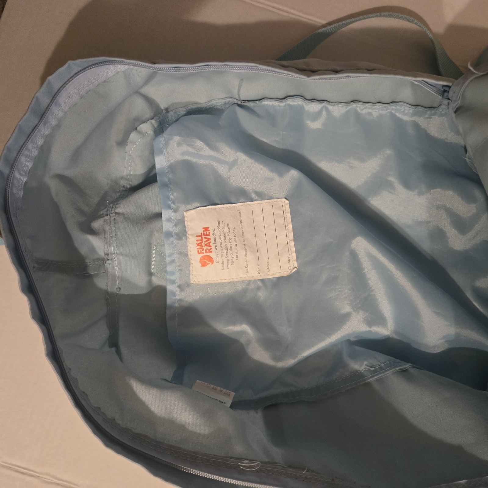 Fjallraven Kanken Classic Backpack 23510 Sky Blue Nylon 16L
