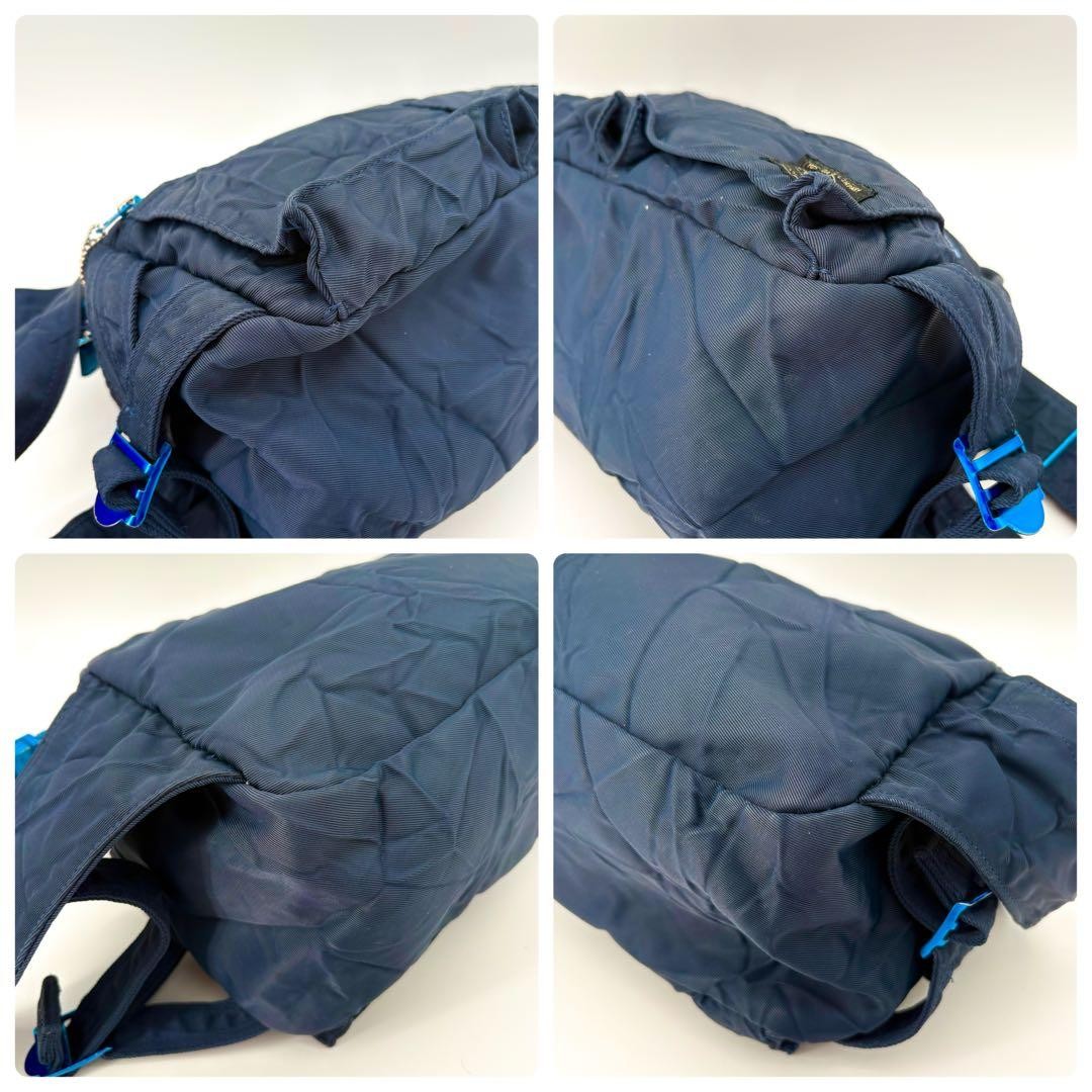 Authentic Yoshida Kaban Porter Ride Body Bag Navy 17x28x12cm Traditional Craft