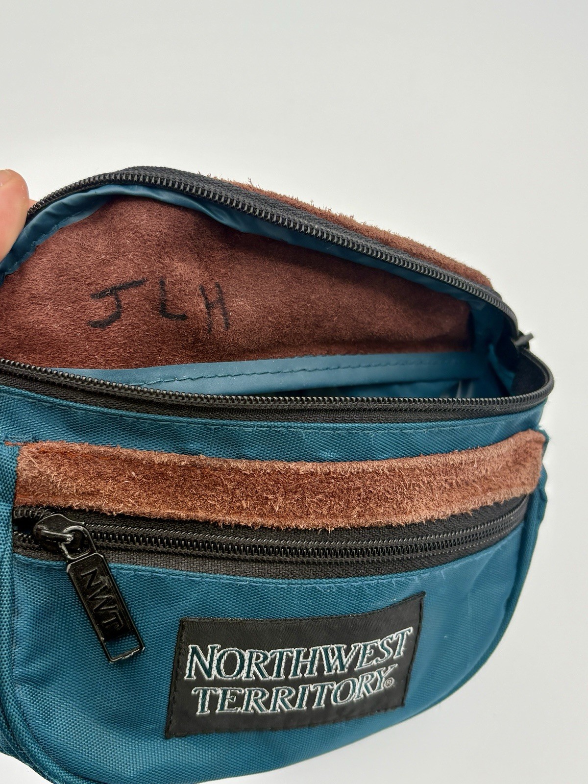 Vintage Northwest Territory Fanny Pack 90s Waist Belt Bag Hiking Suede Leather