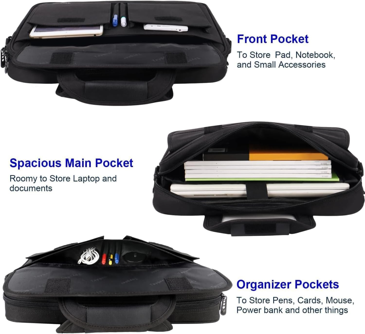 Laptop Bag 15.6 Inch, Business Briefcase Gifts for Men Women, Water Resistant Me