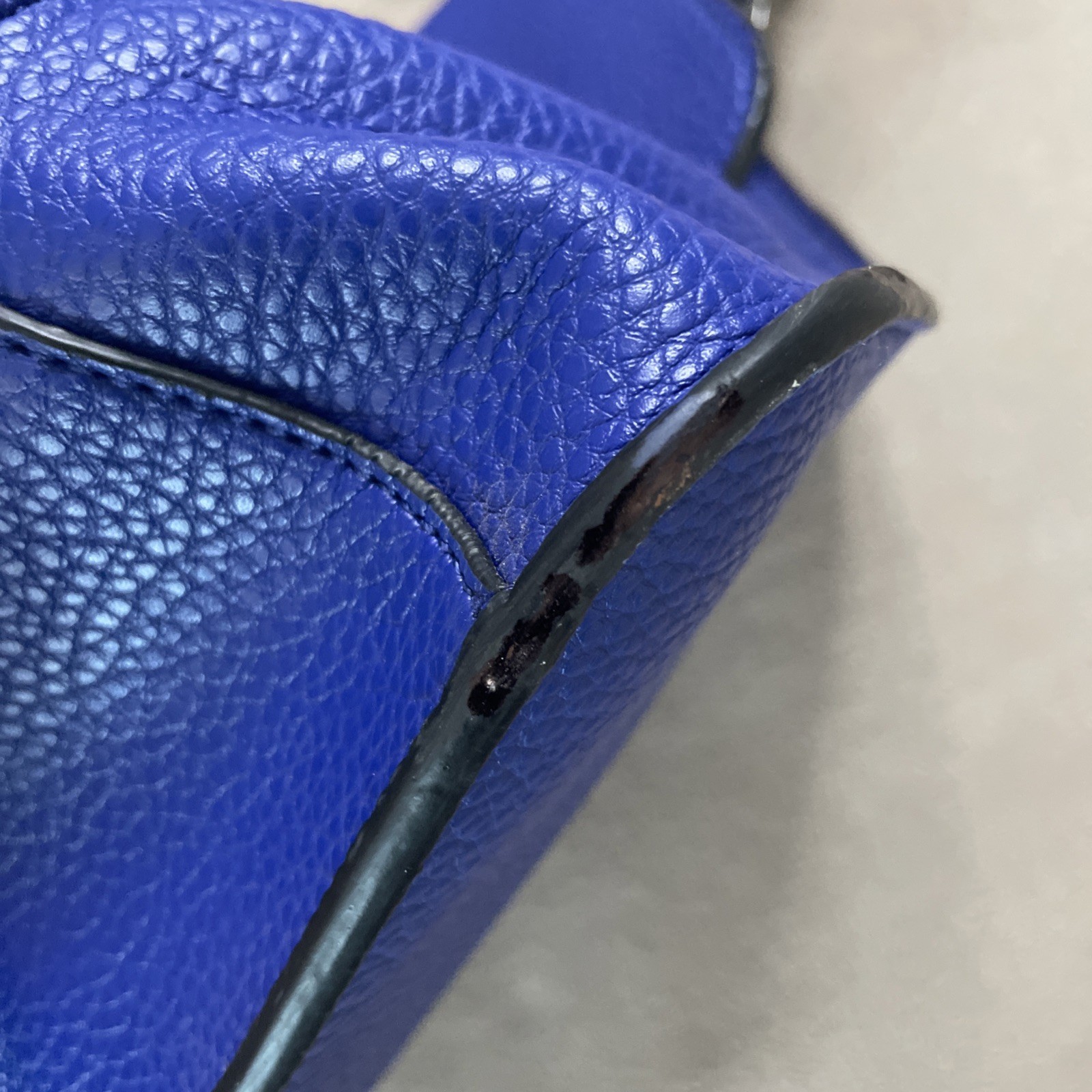 Ted Baker Mens Royal Blue Faux Leather Laptop Document Messenger Bag