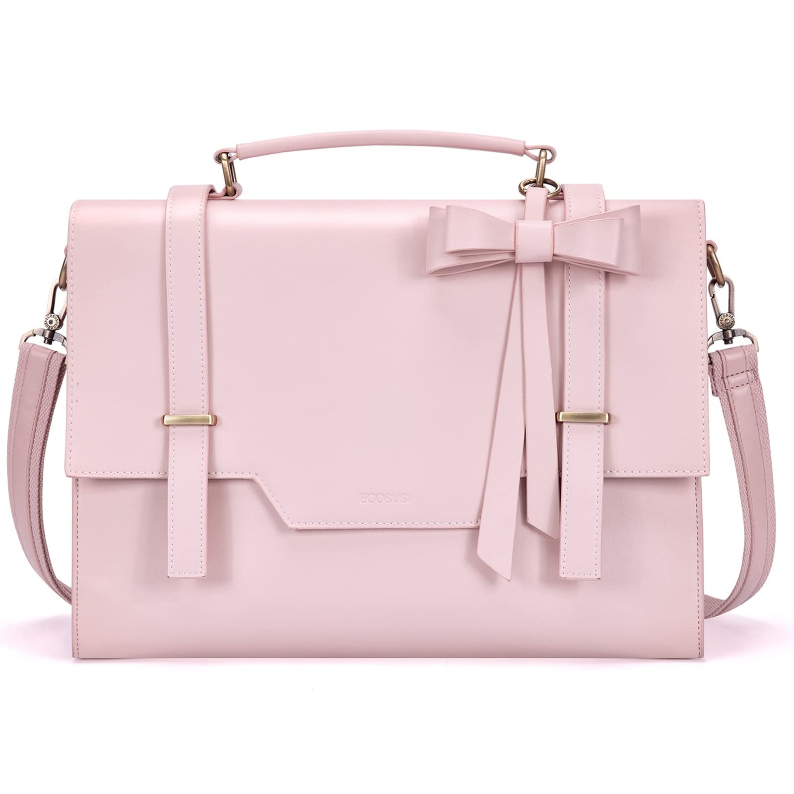 Laptop Messenger Bag Women Briefcase 15.6 inch Laptop Satchel Handbags (Pink)