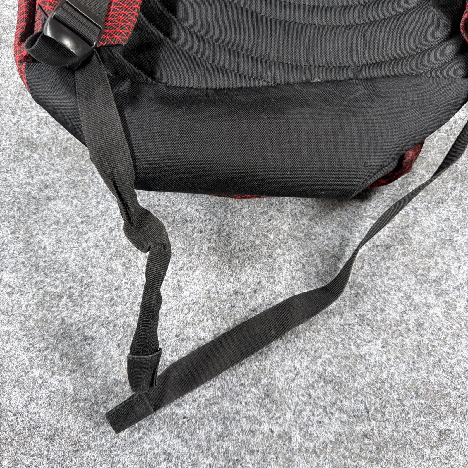 VOLCOM Stone Logo Backpack Red Black Geometric Crosshatch Grid Skate School Bag