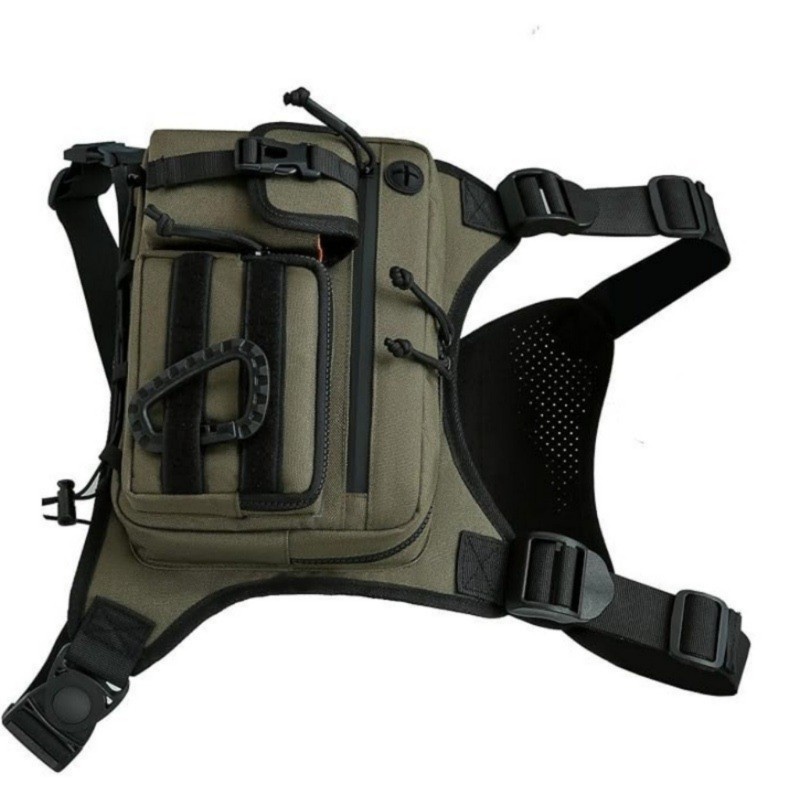 Chest Pack Waterproof Fabric Chest Bag Multiple Pockets Running Bag