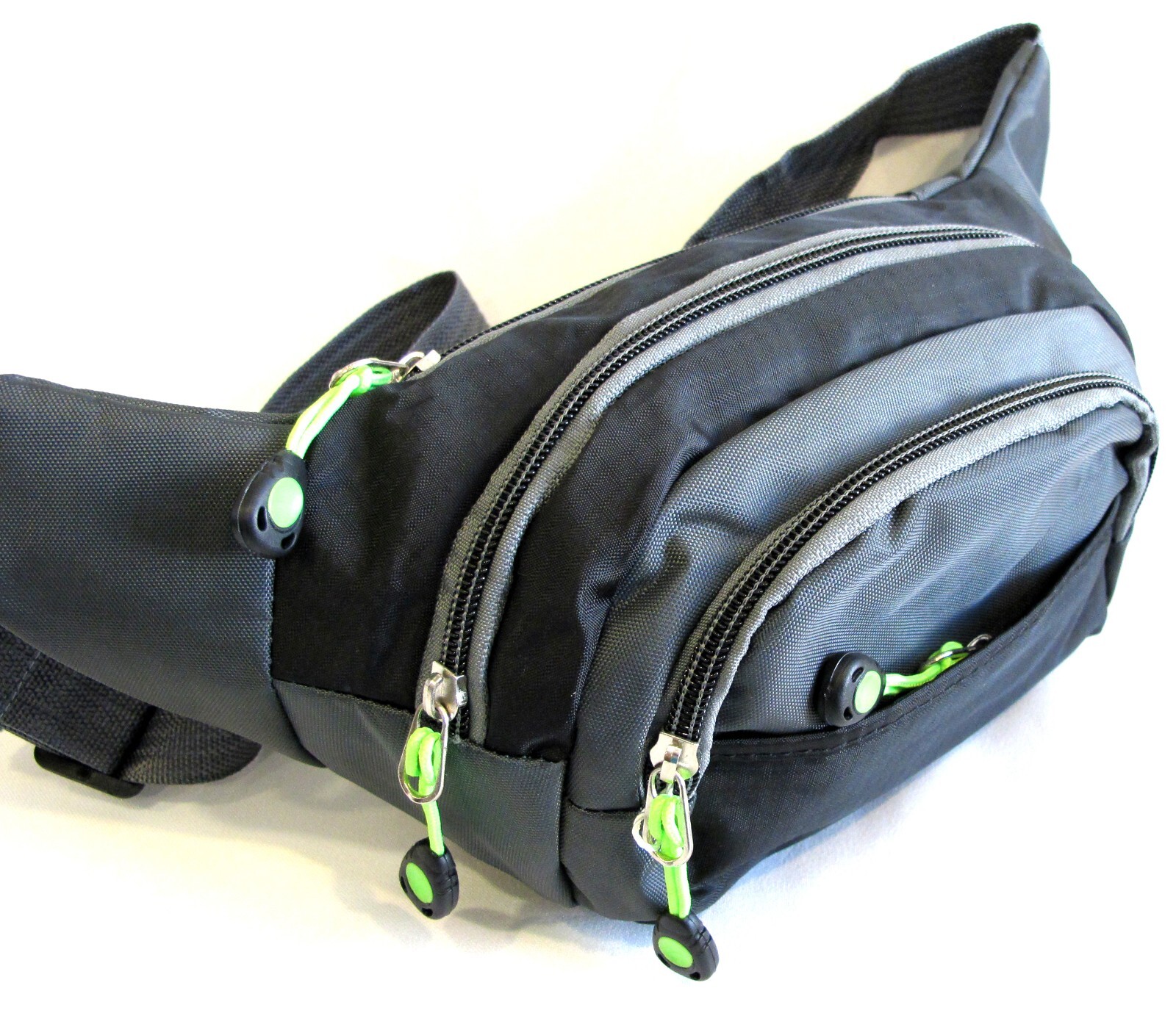 2pc LOT 4 Zipper 2-Color Tone Classic Polyester Sports Bum Waist Bag Fanny Pack